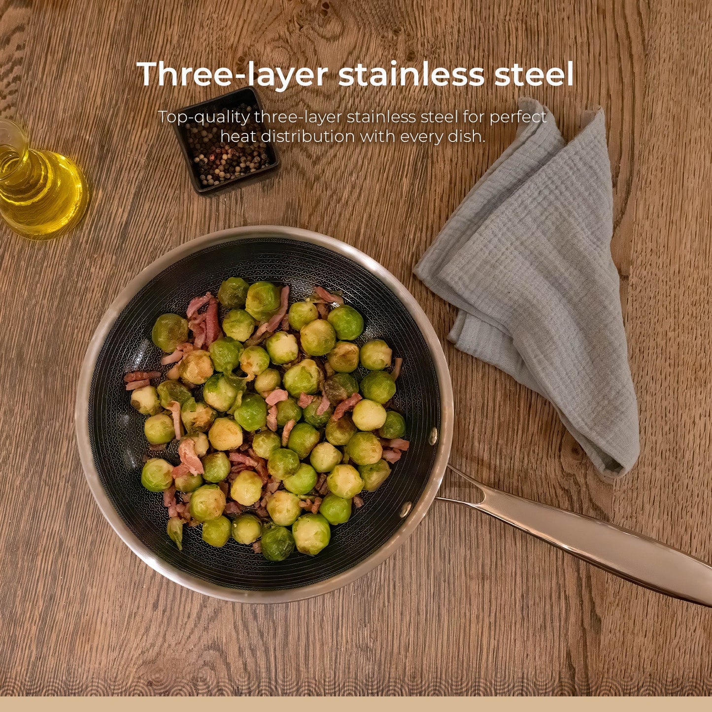 BE | LIVING - Circlad Series - 12 pcs Cookware Set - Triply Stainless Steel Circlad