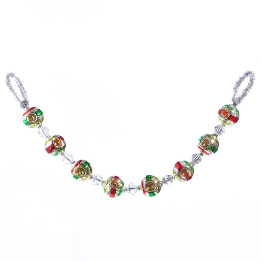 26" Vintage Indent Glass Ornament Garland