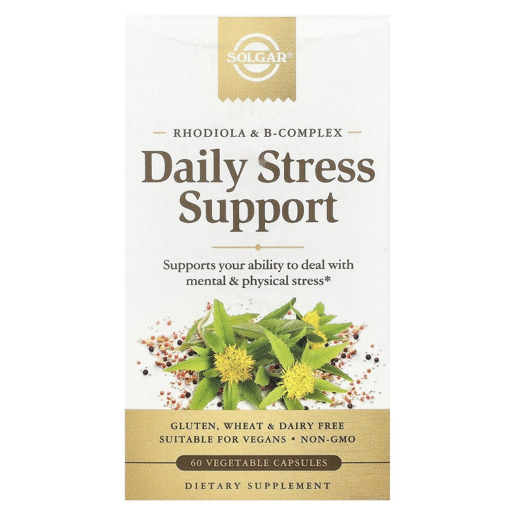 Solgar Daily Stress Support, Rhodiola & B-Complex, 60 Vegetable Capsules