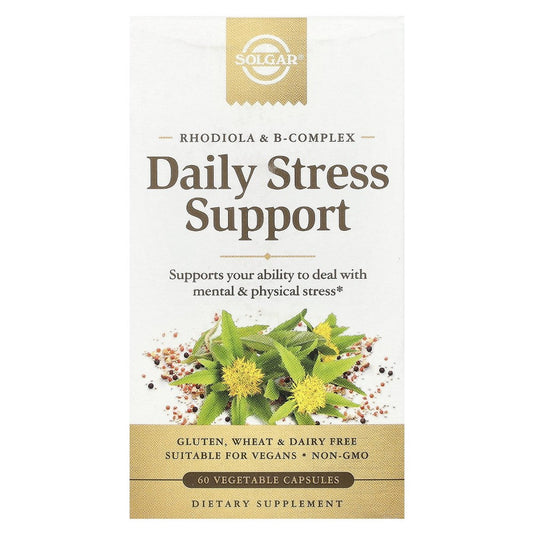 Solgar Daily Stress Support, Rhodiola & B-Complex, 60 Vegetable Capsules