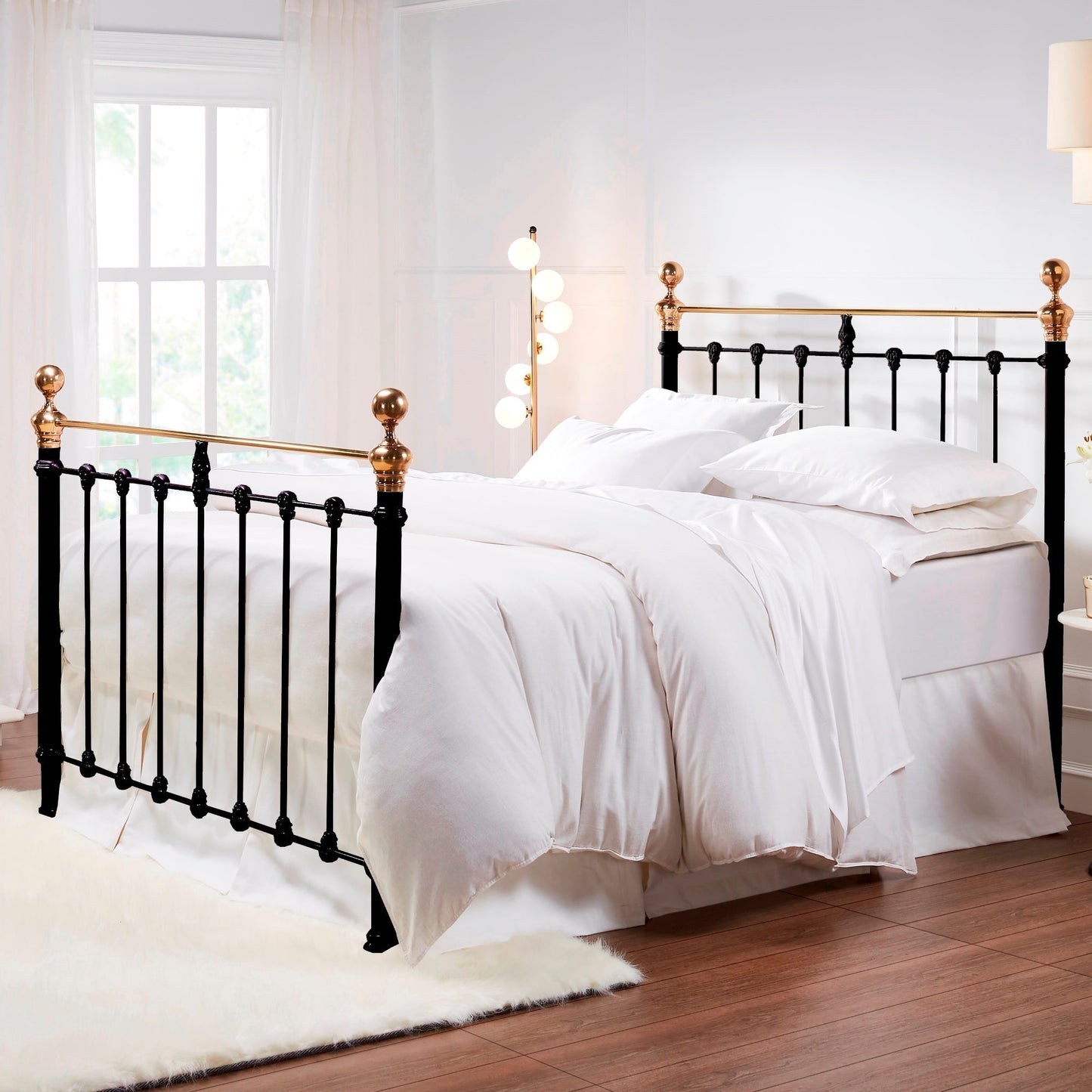Castile Metal Bed Satin Black With Brass