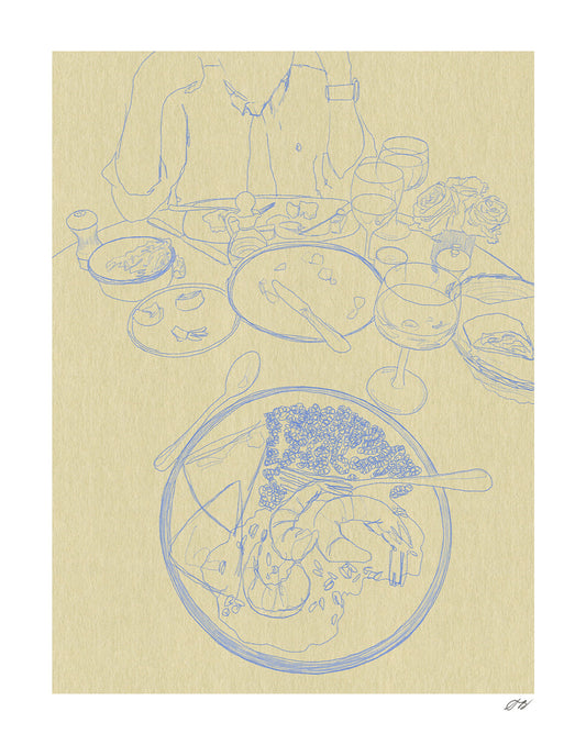 Dinner Print by Stephanie Browne