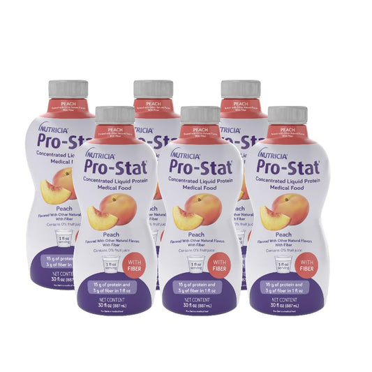 Pro-Stat Concentrated Liquid Protein Medical Food - Peach Flavor (with Fiber) 30 FL Oz Bottle (Case Of 6)