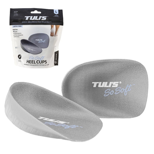 Tuli's S So Soft Heavy Duty Gel Heel Cups For Plantar Fasciitis Sever S Disease And Heel Pain Relief Large
