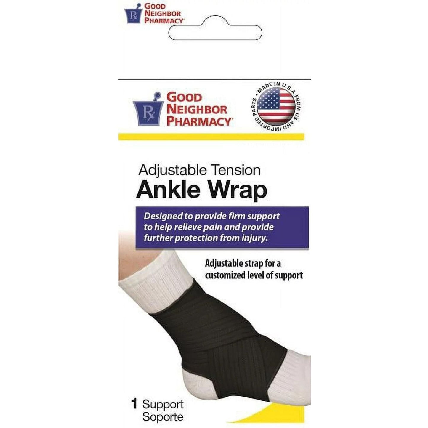 Good Neighbor Pharmacy GNP Adjustable Tension Ankle Wrap Medium