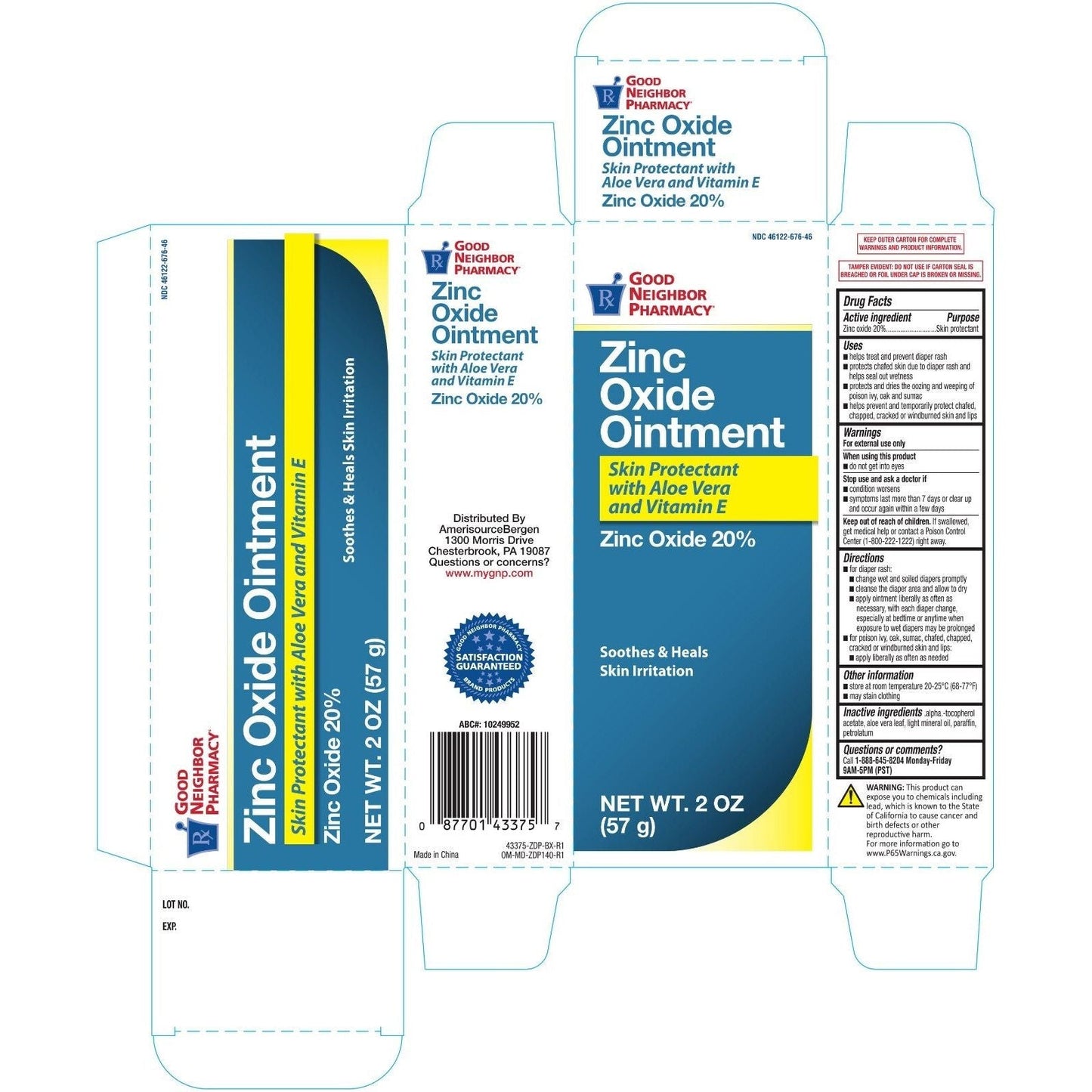 GNP Zinc Oxide Ointment With Aloe Vera & Vitamin E: 2 Oz