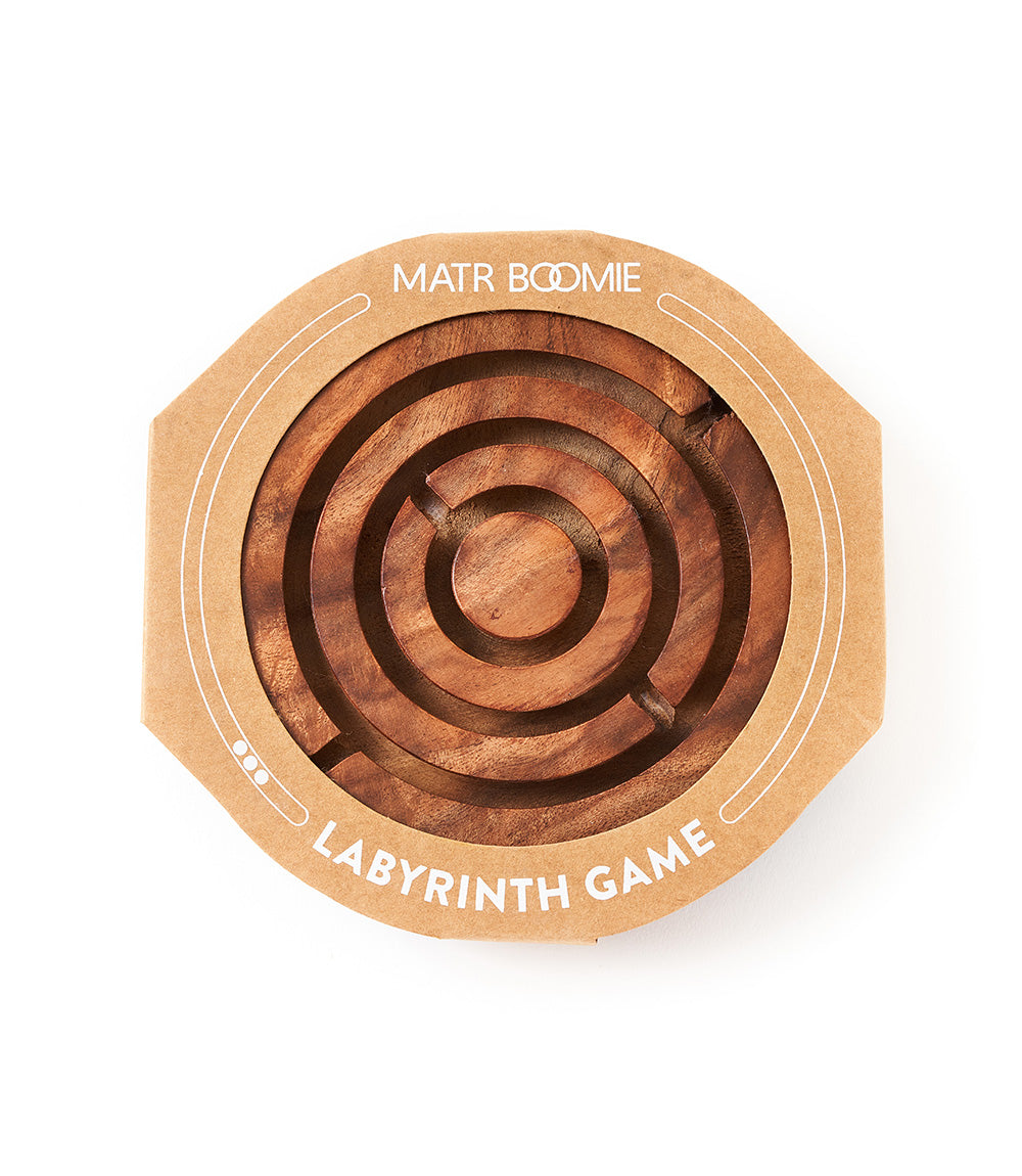 Classic Labyrinth Game -  Hand Carved Wood - Osadia Concept Store
