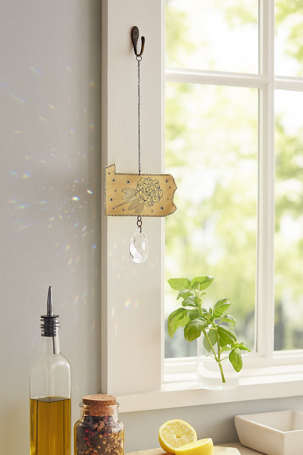Pennsylvania State Mountain Laurel Engraved Suncatcher