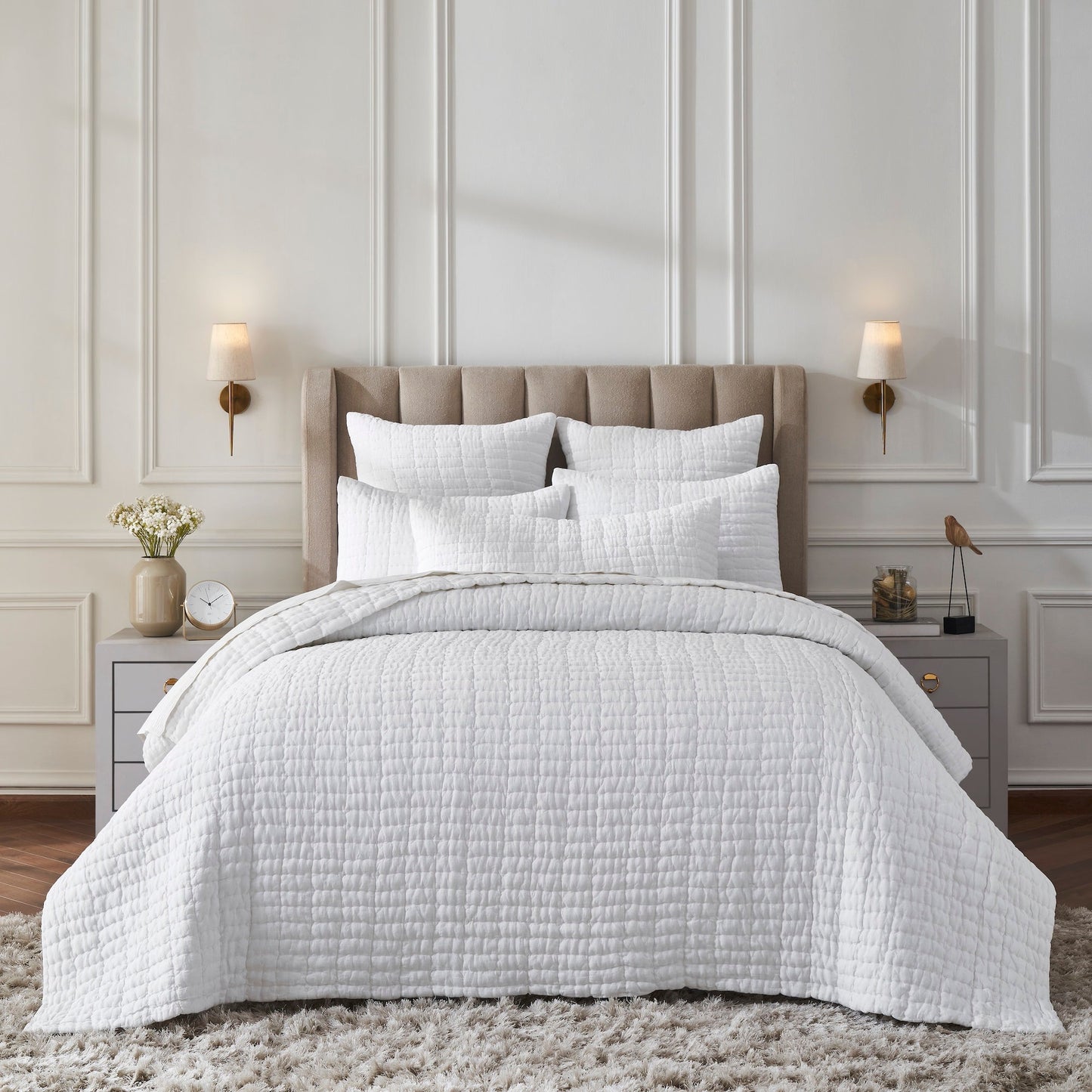 Logan Grid European Linen Quilt