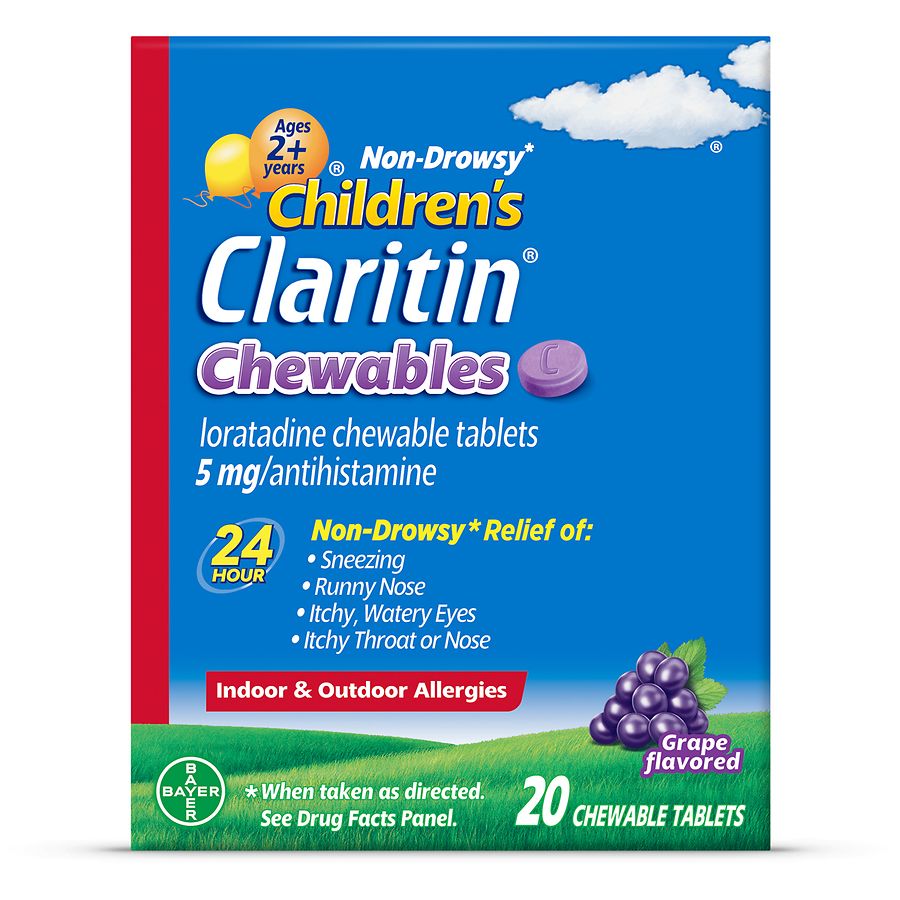 Claritin Allergy Medicine Chewable Tablets Grape