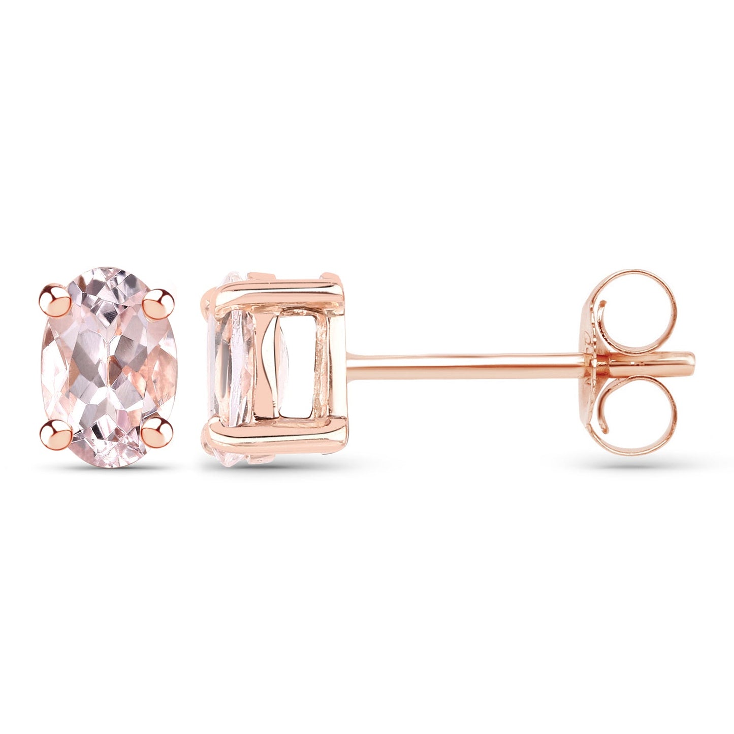 0.72 Carat Genuine Morganite .925 Sterling Silver Earrings