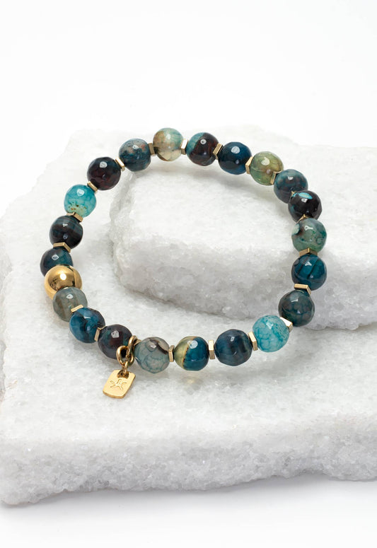 Ewa Beaded Green Agate Bracelet