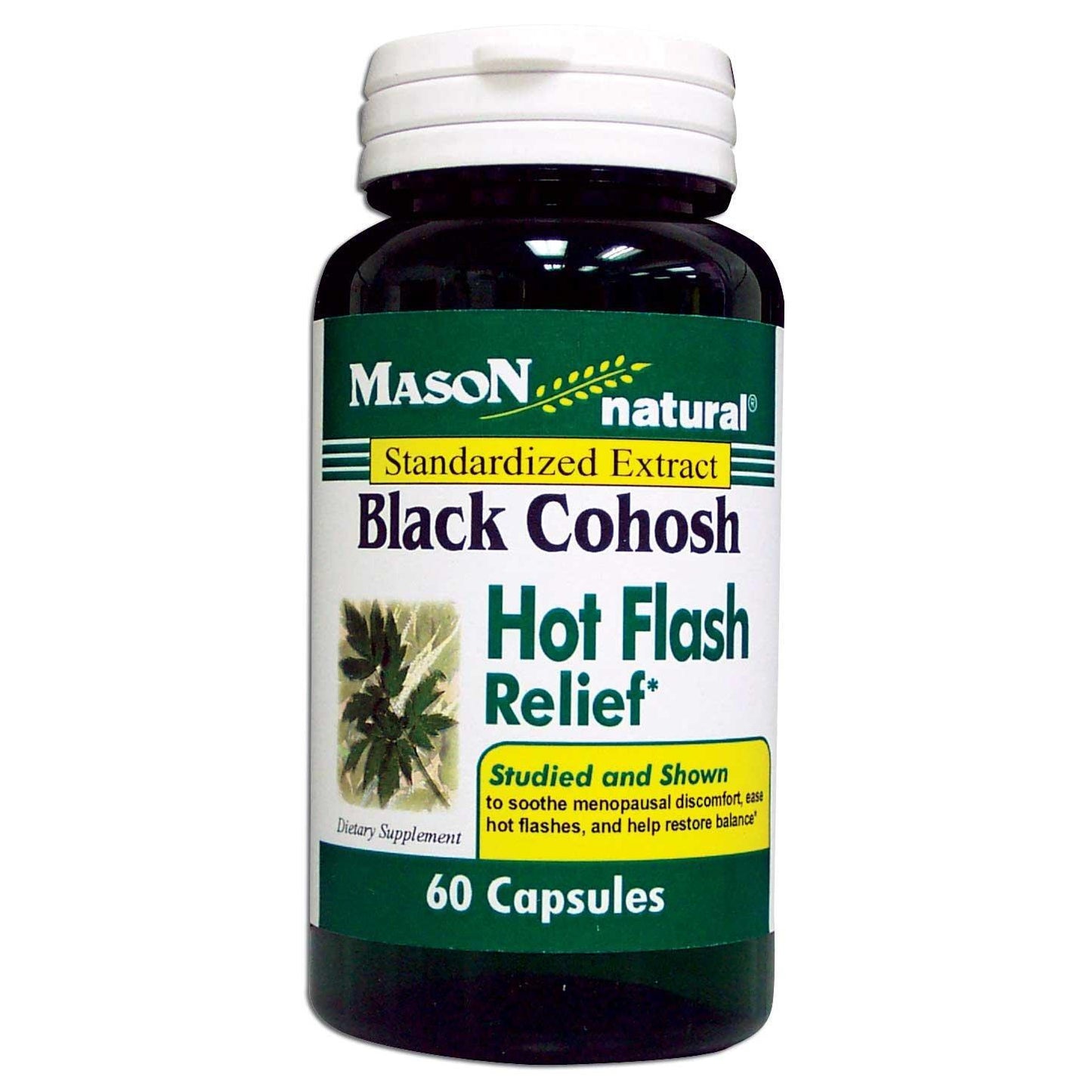 Mason Natural Black Cohosh Hot Flash Relief Standardized Extract Capsules 60