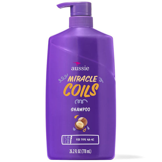 Aussie Miracle Coils With Macadamia Nut Oil Shampoo, 26.2 Fl Oz