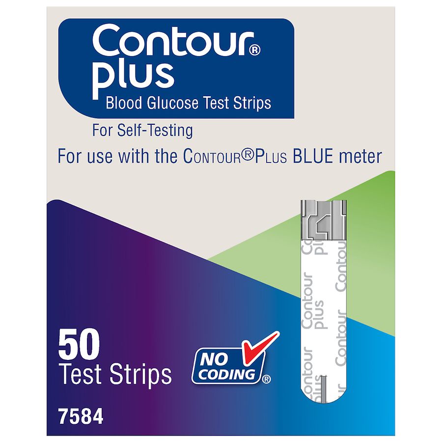 Contour Plus Blue Blood Glucose Test Strips