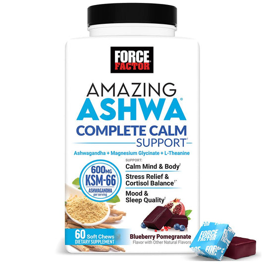 Force Factor Amazing Ashwa Advanced Soft Chews Blueberry Pomegranate