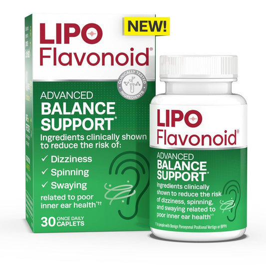 Lipo-Flavonoid Advanced Inner Ear Balance Support Supplement Caplets - 30ct