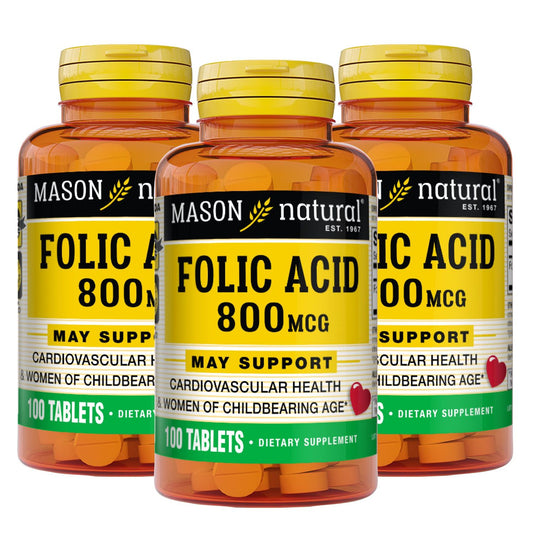 Mason Natural Folic Acid, 800 Mcg, Tablets