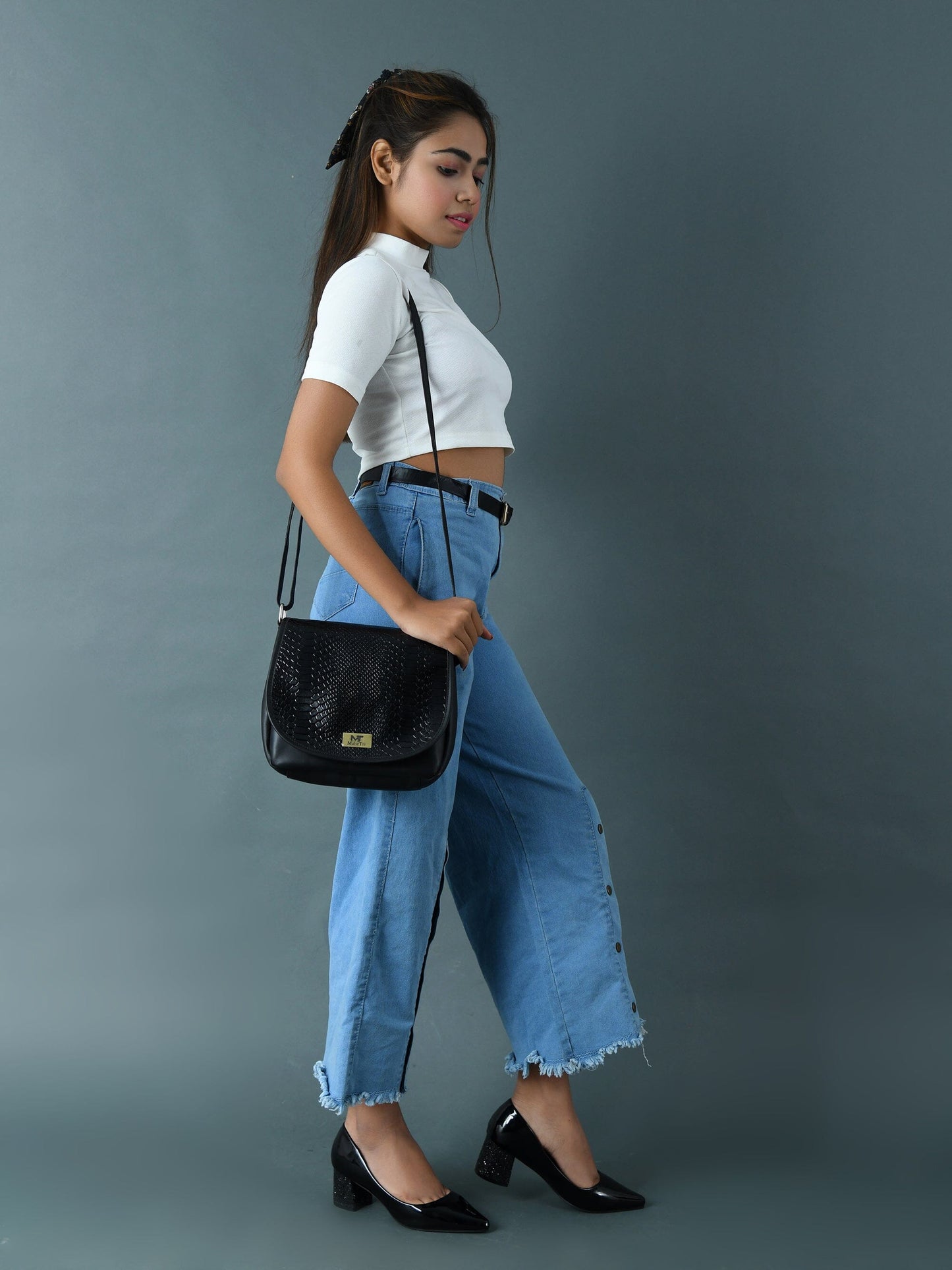 The Croco Satchel- Black - Osadia Concept Store