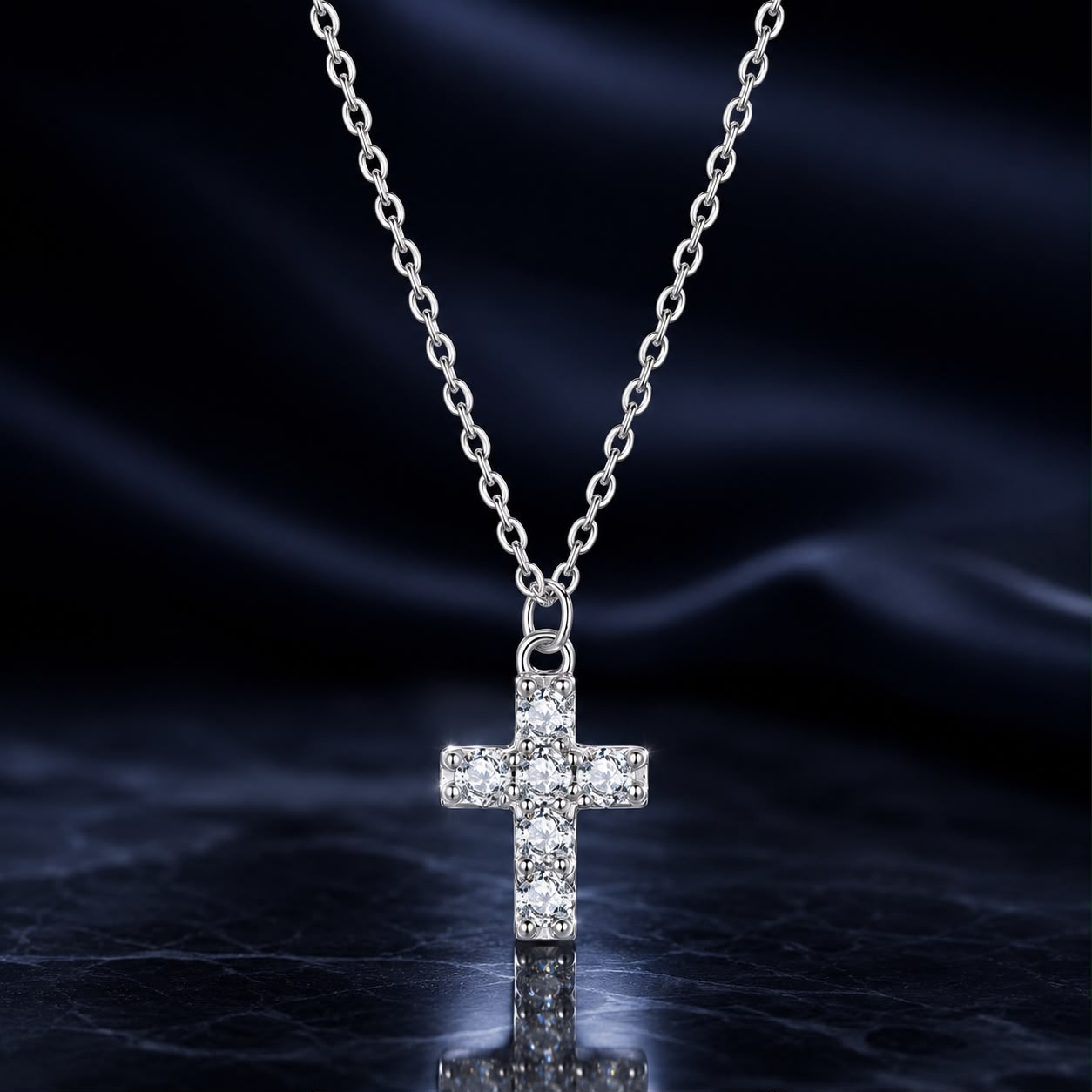 925 Sterling Silver Moissanite Pendant Necklace 40+5cm for Women