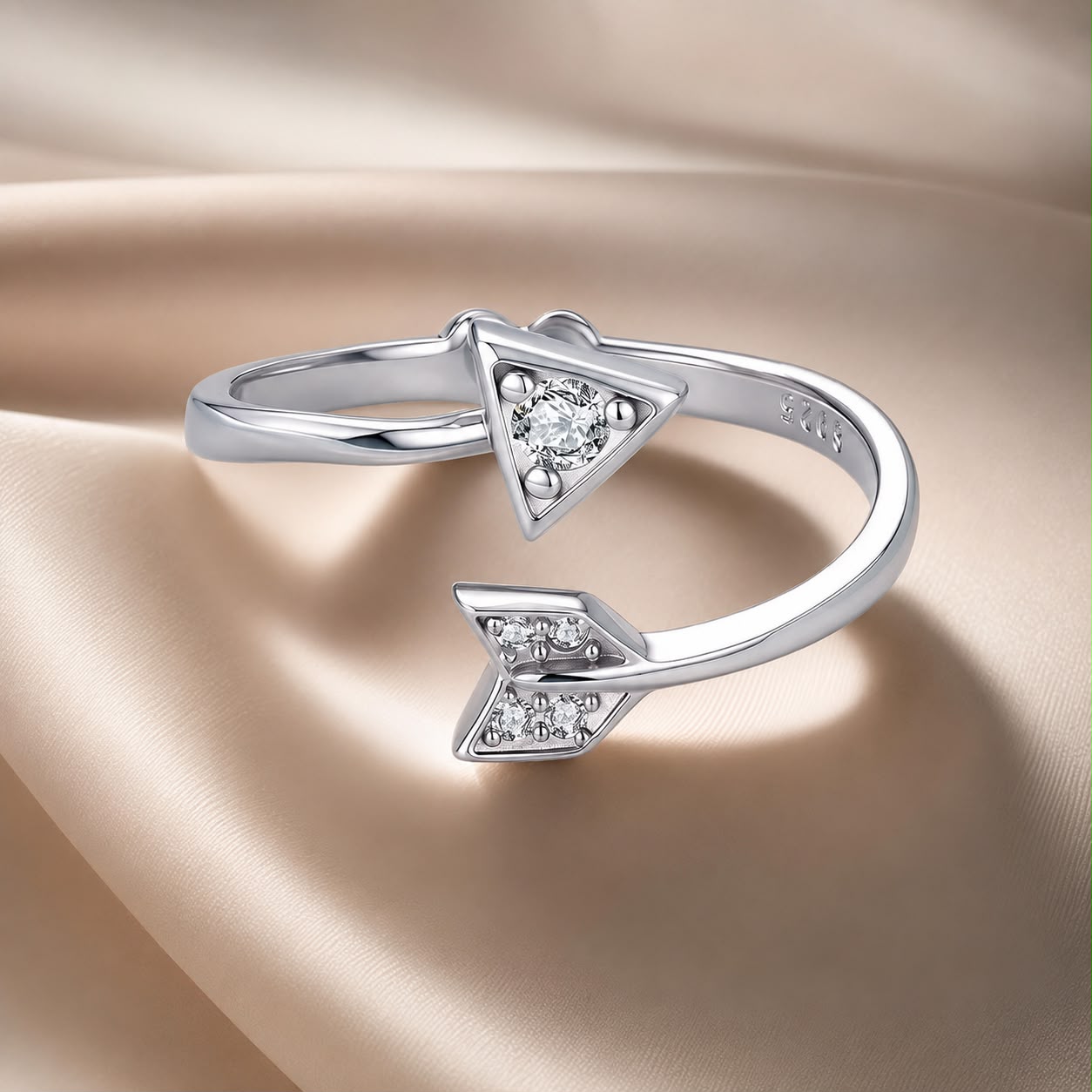 925 Sterling Silver White Gold Plated Pavé CZ Rings for Women