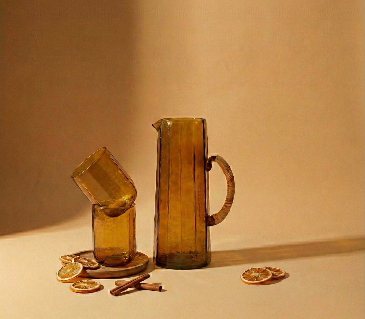 Hammered water pitcher, Brown- 6.25 x 9.5 Inches