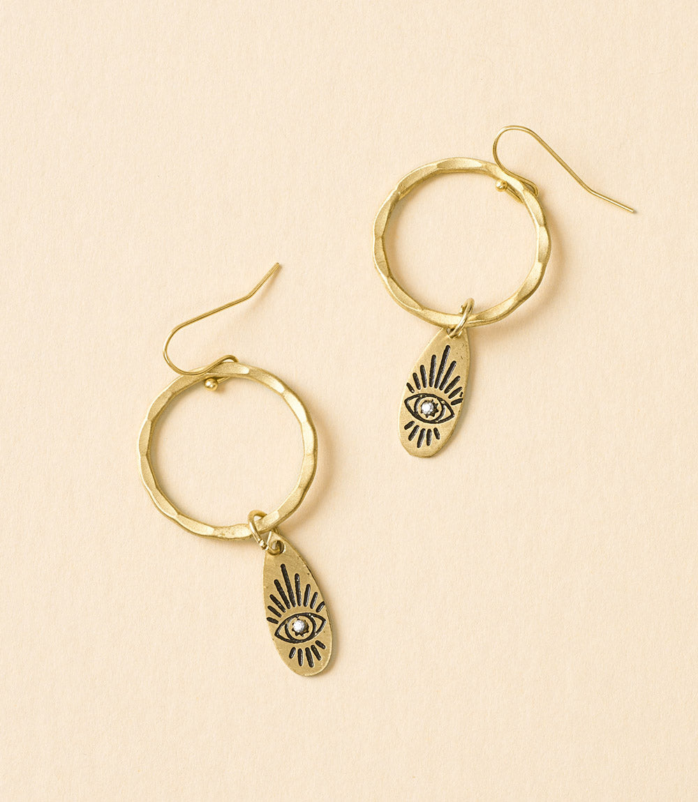 Ruchi Evil Eye Charm Hoop Earrings - Osadia Concept Store