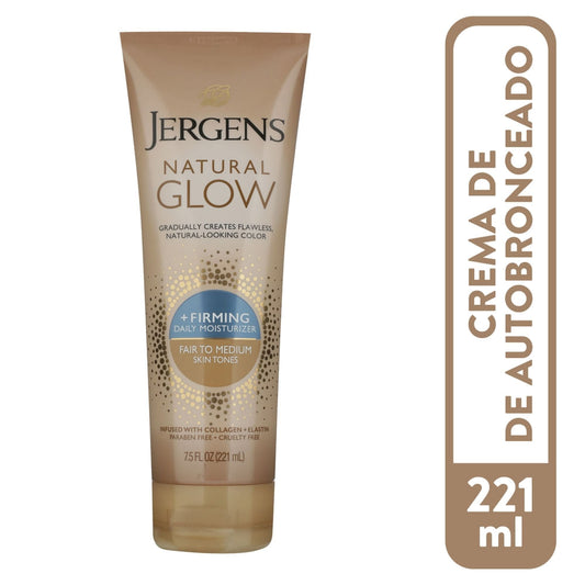 Jergens Natural Glow +FIRMING Sunless Tanning Daily Body Lotion, Fair To Medium Skin Tone, 7.5 Fl Oz