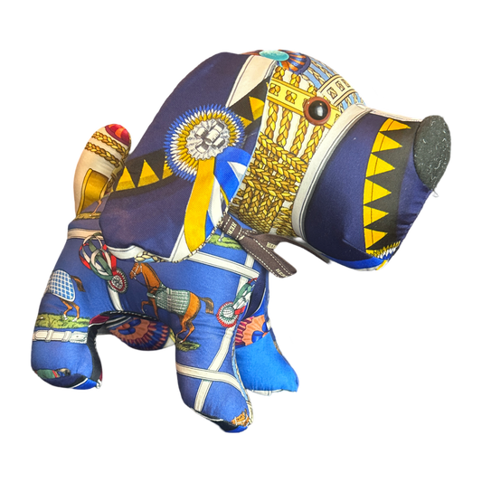 Vintage Silk Scarf Patchwork Puppy