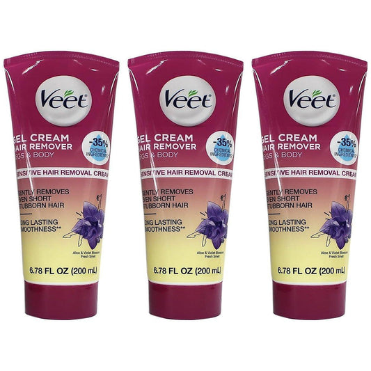 Veet Legs & Body Hair Remover Gel Cream, Sensitive Formula - 6.78 Fl Oz