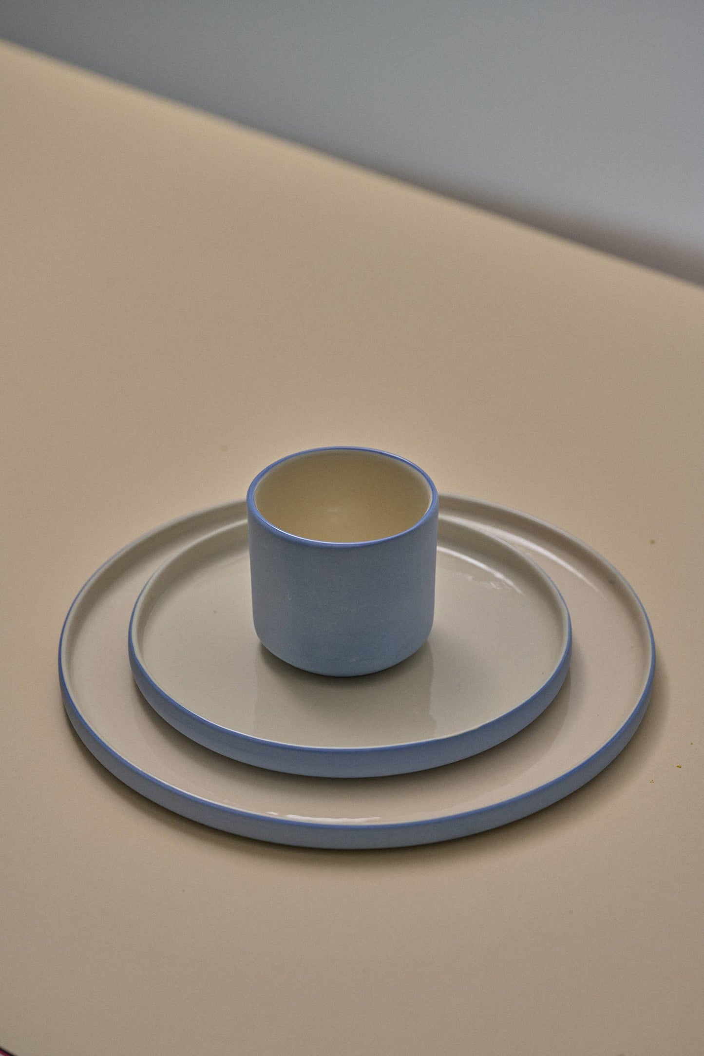 Handmade Porcelain Coffee Cup. Forget-me-Not/Chocolate medium