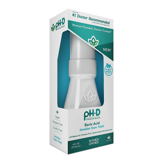 pH-D Feminine Health Support Boric Acid Sensitive Foam Wash - 6 Fl Oz