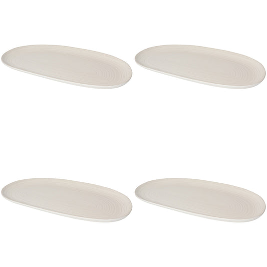 Set of 4 Oval Platter 15" Aquarius Oyster