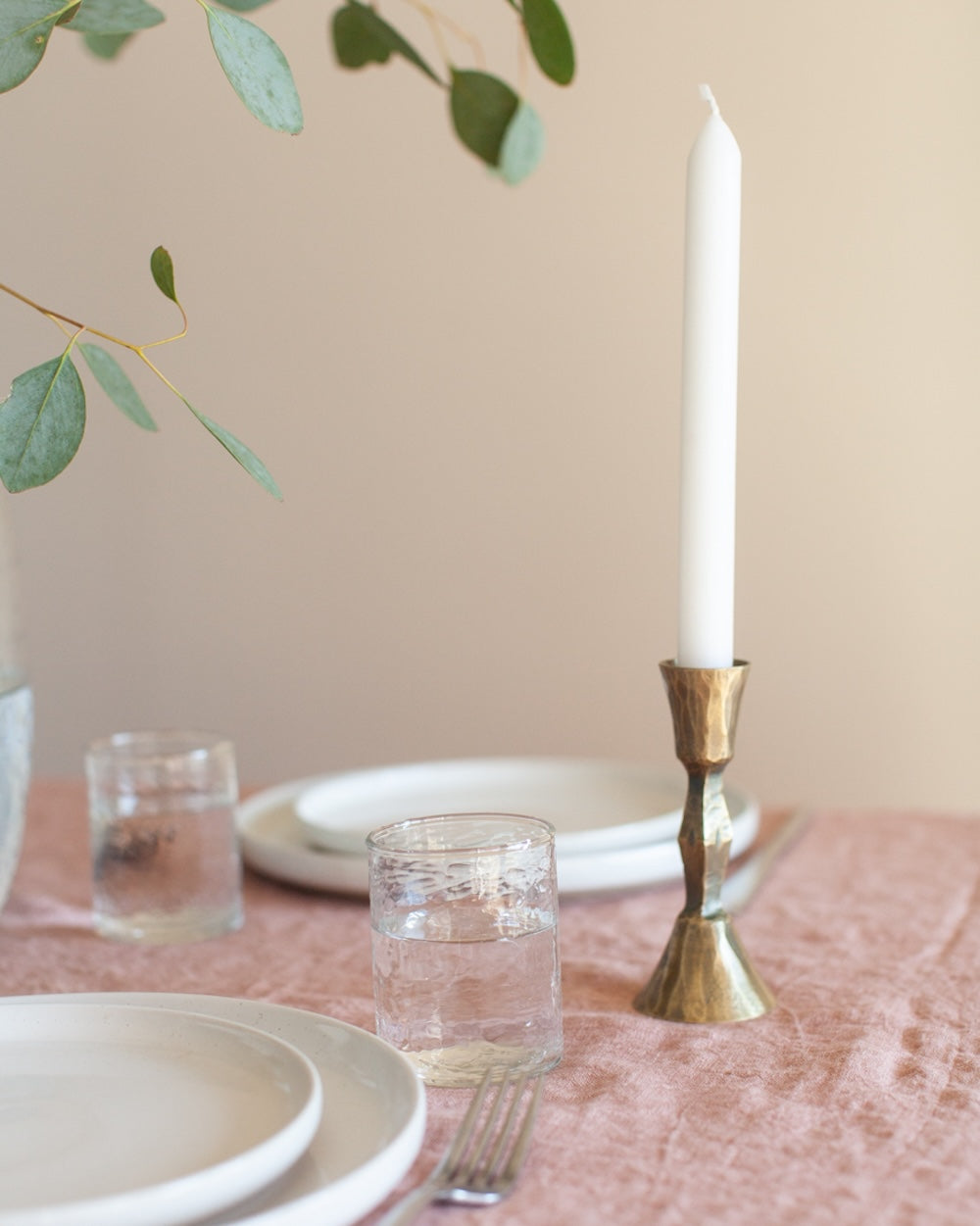 S/2 Low Diamond Candlestand - Brass Finish