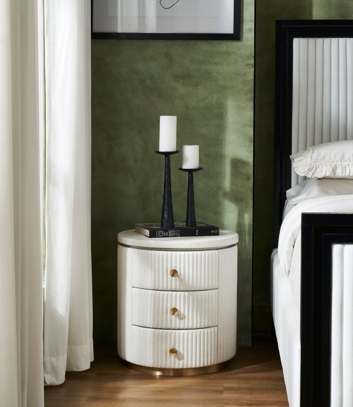 Stanford Round Leather Side Table
