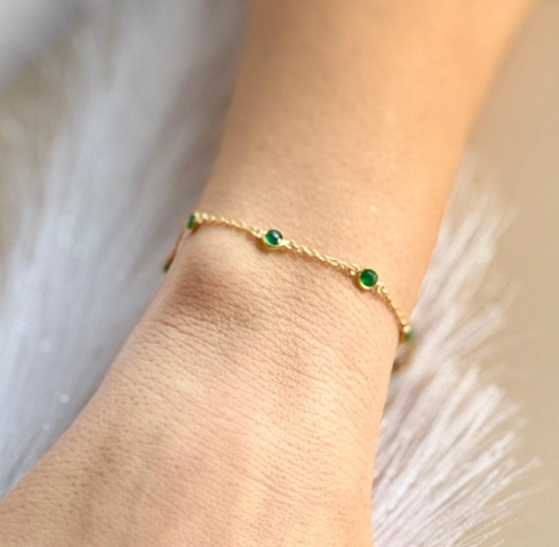 May Birthstone Bracelet — Emerald