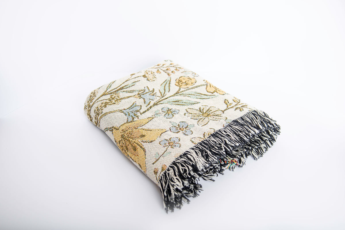 Lilly Floral Jacquard Woven Throw