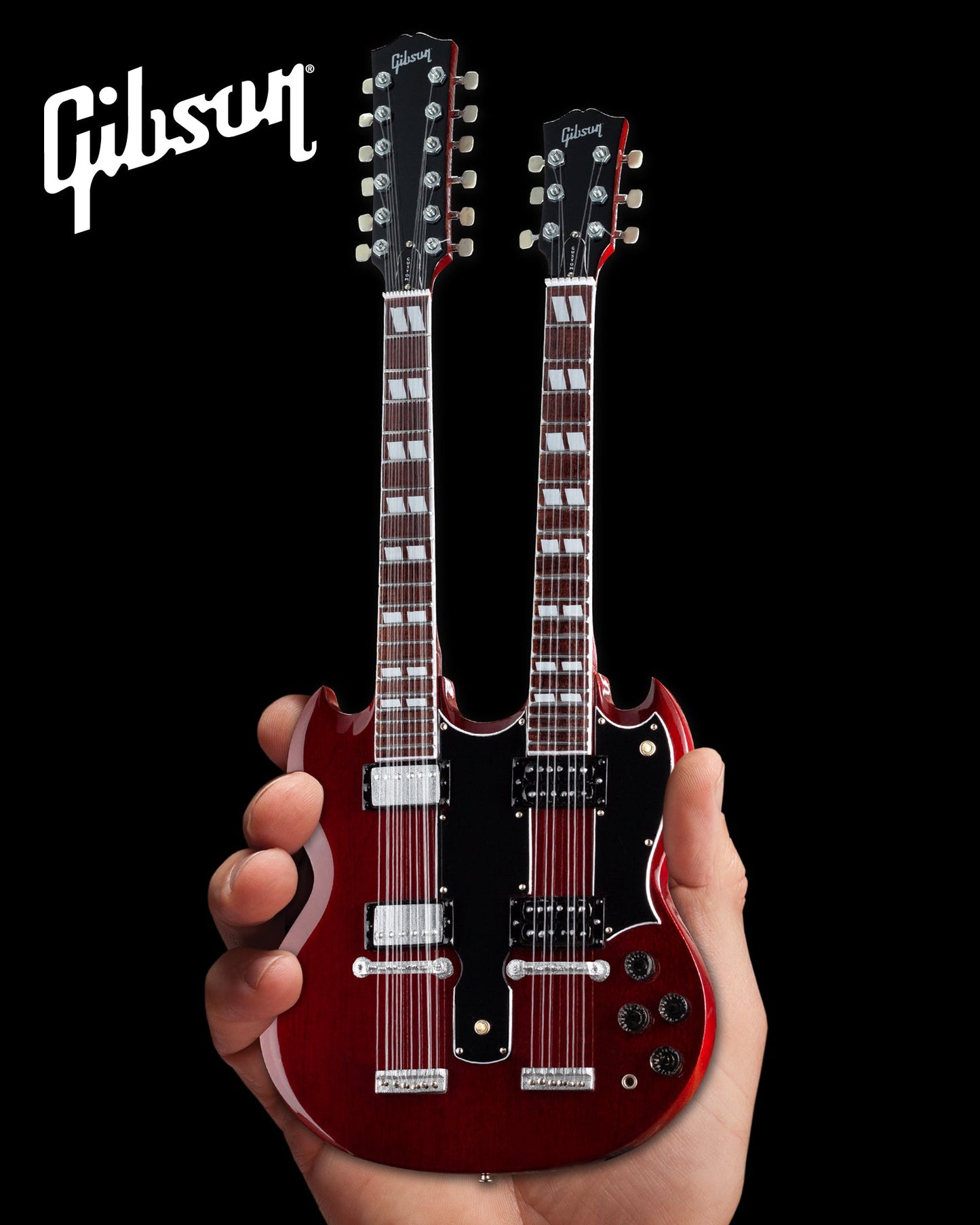 Gibson SG EDS-1275 Doubleneck Cherry 1:4 Scale Mini Guitar Model - Osadia Concept Store