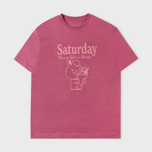 BT21 - Basic Short Sleeve Tshirt Indian Pink (Cooky)