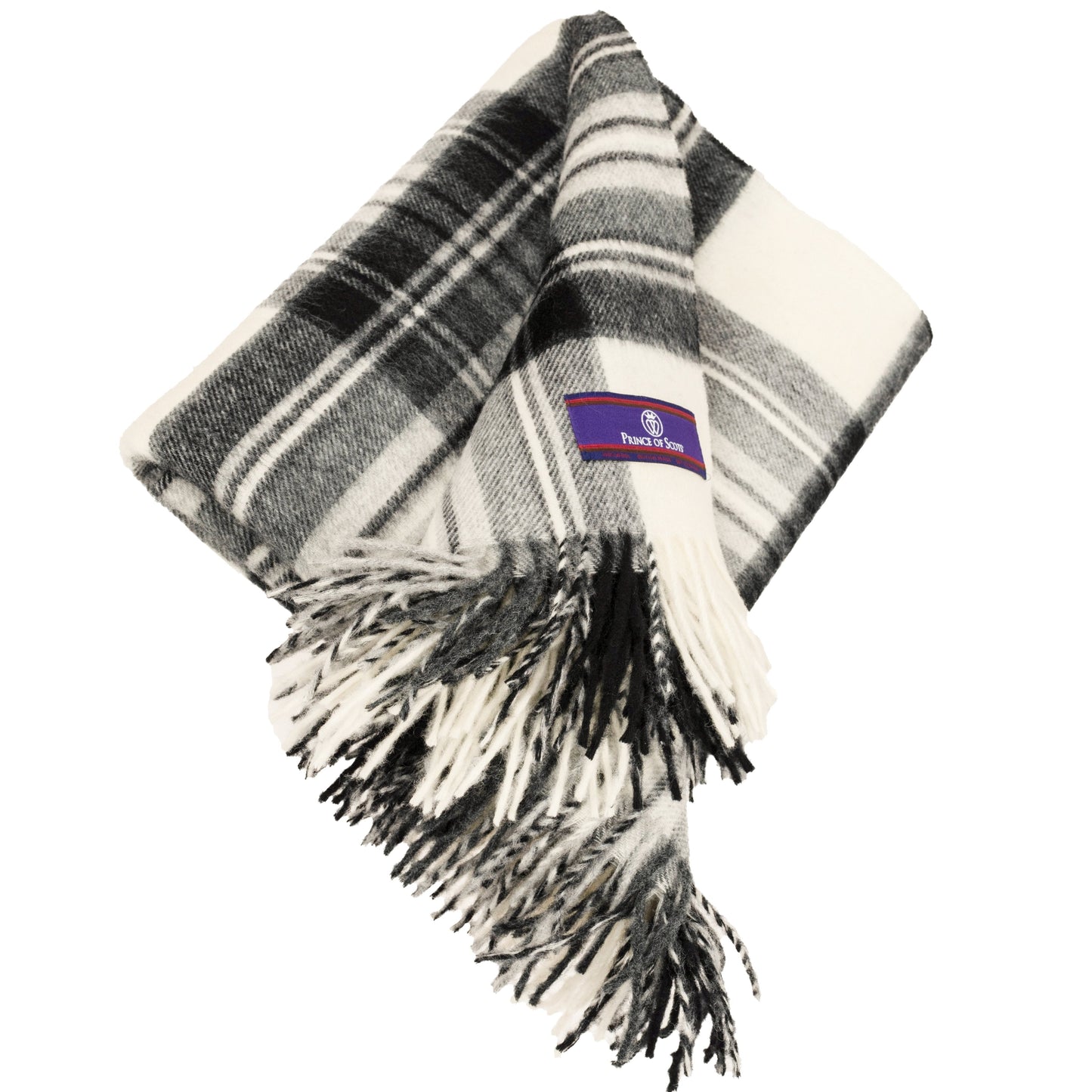 Highland Tartan Tweed Merino Wool Throw ~ Dress Grey Stewart ~