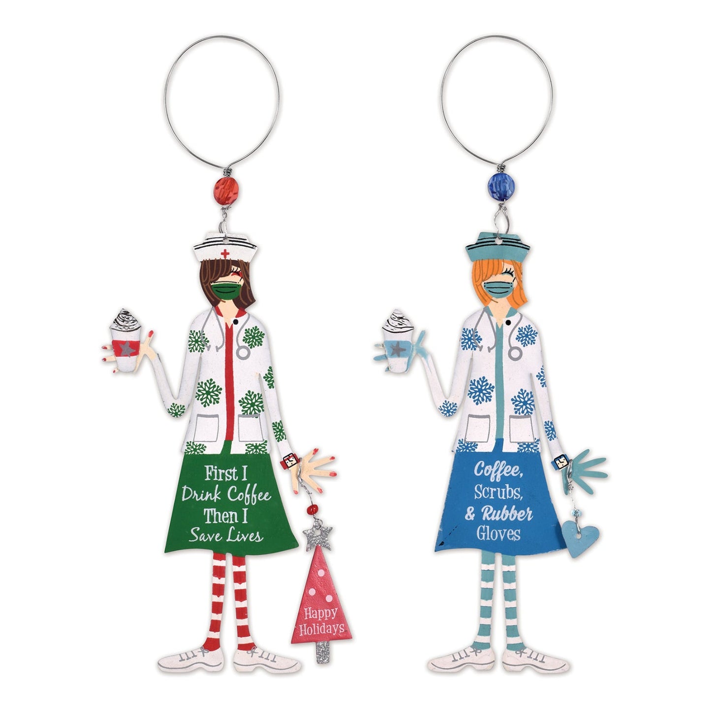 Heroic Healthcare: Nurses Ornaments - Set of 4