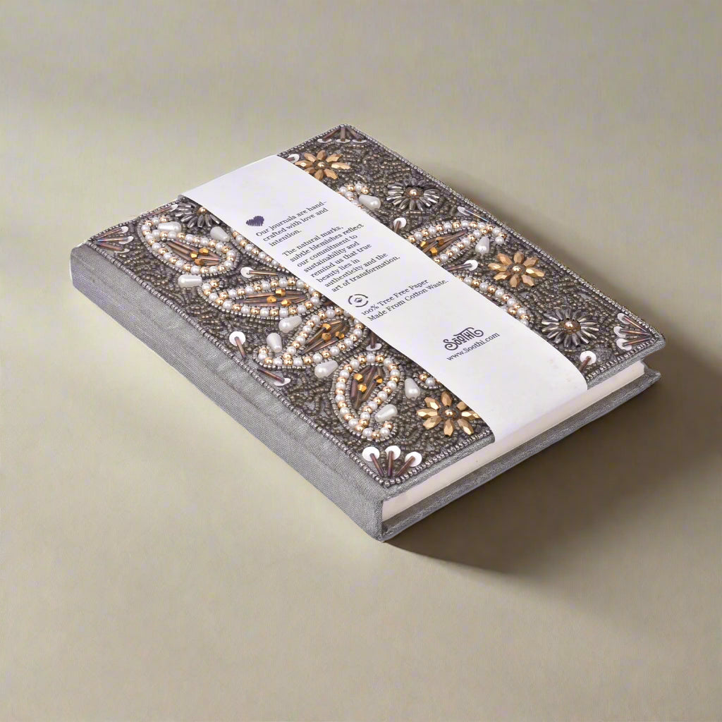 Exquisite Zari Hand-Embroidered Journal