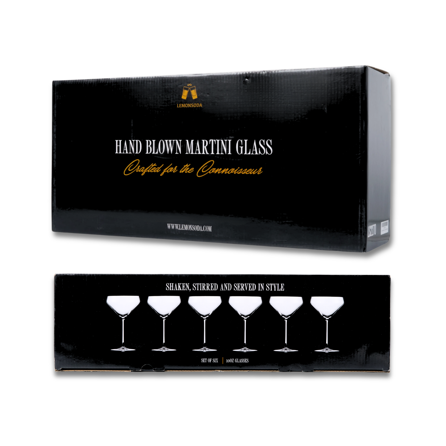 Hand Blown Martini Glass 10oz - (Set of 2, 4, or 6)