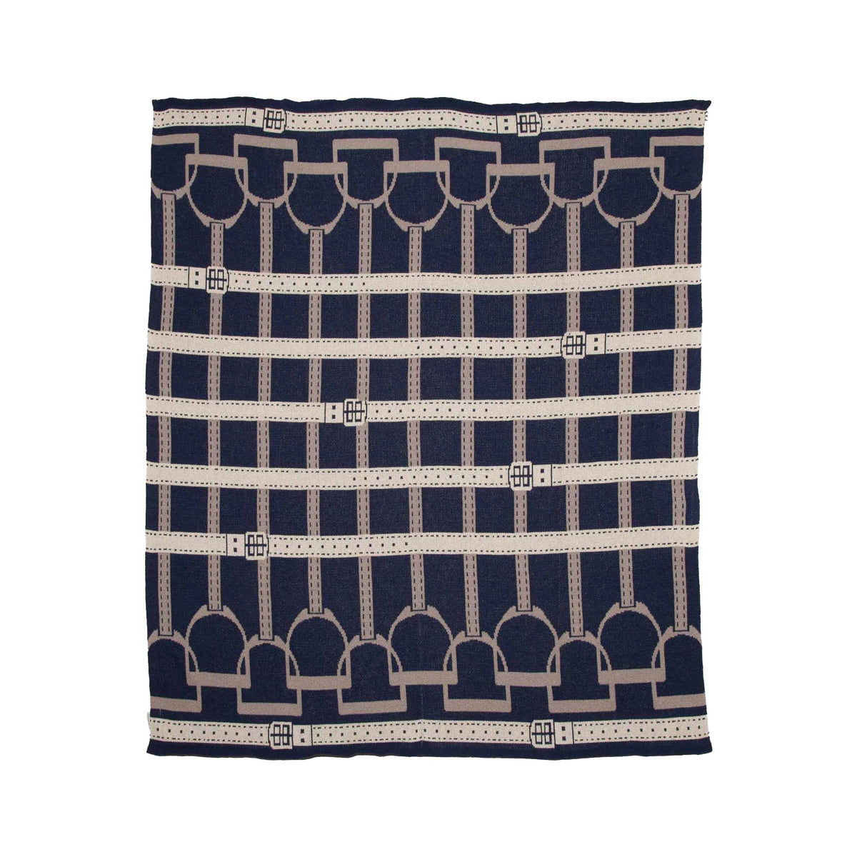 Equestrian Stirrup - Cotton Sustainable Knit Throw Blanket