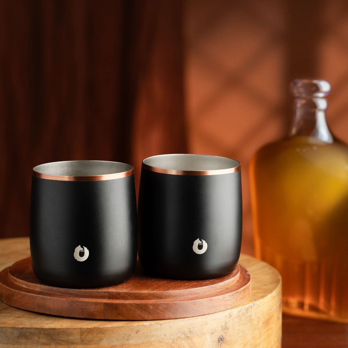 Stainless Steel Cocktail Shaker and Rocks Barware Set, Black