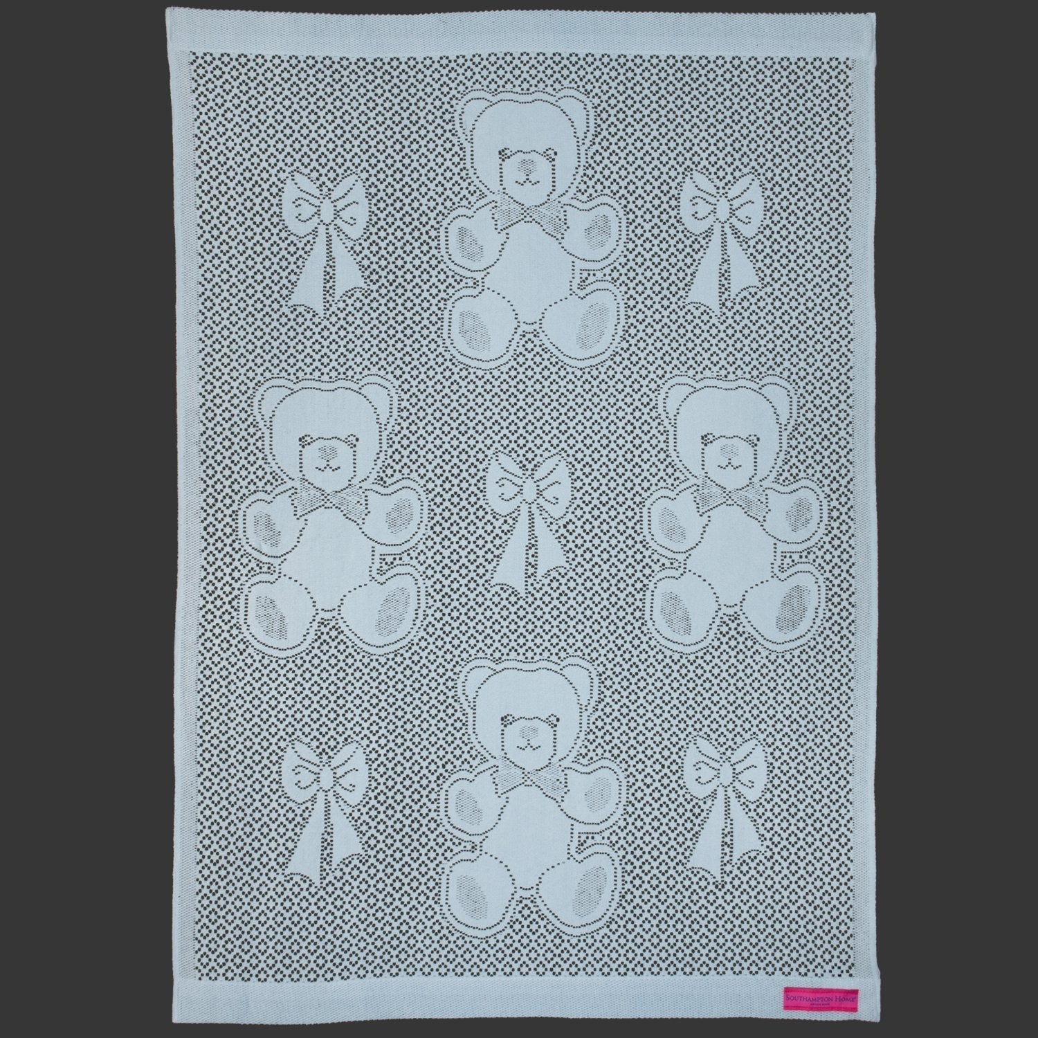 Southampton Home Lace Weave Bears & Bows Baby Blanket ~ Blue ~ - Osadia Concept Store
