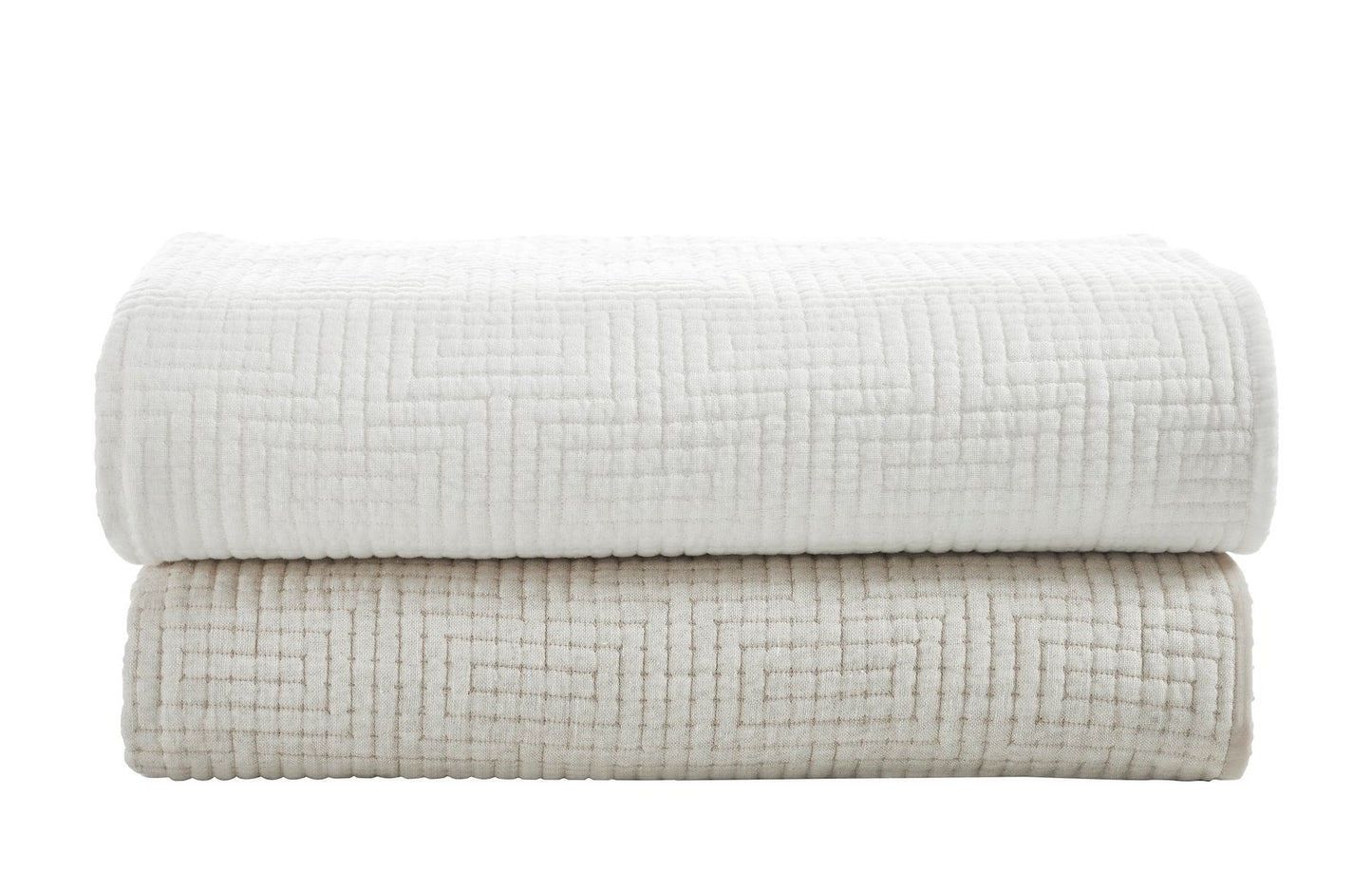 Maze Geometric Linen Coverlet