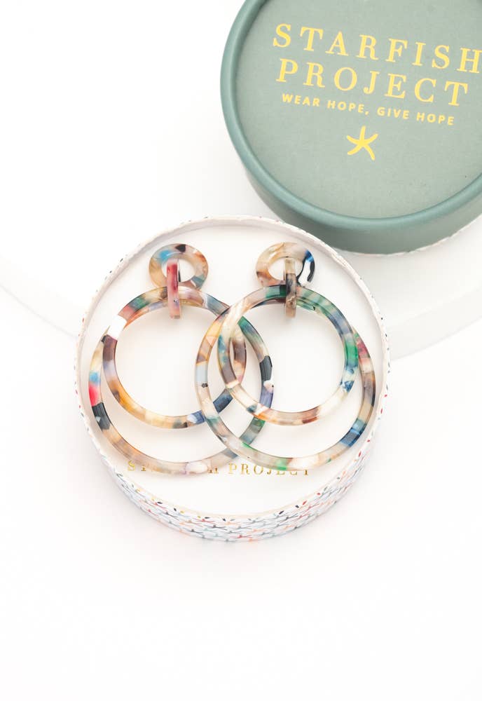 Margot Multicolored Resin Dangle Earrings