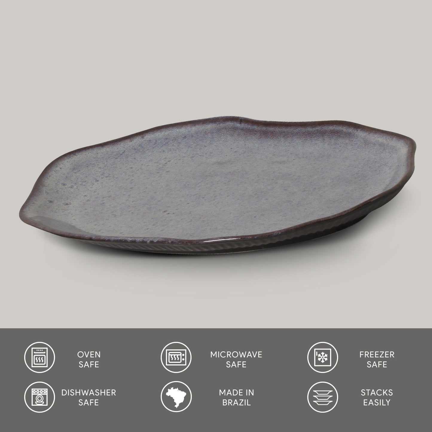 Shallow Bio Oval Platter Medium Set of 4