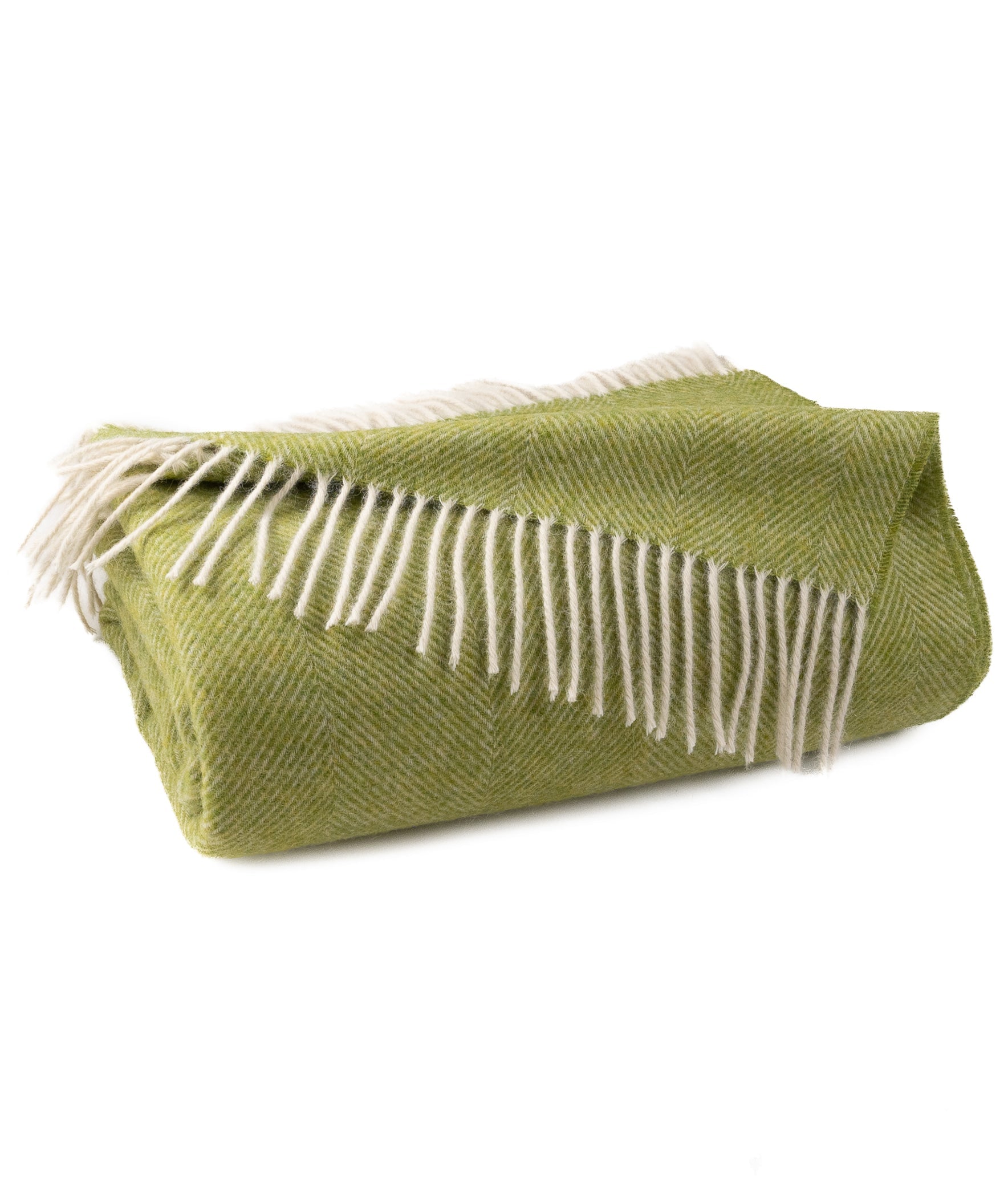 Southampton Home Shetland Lambswool Herringbone Throw – Lime | Woven in England - Osadia Concept Store